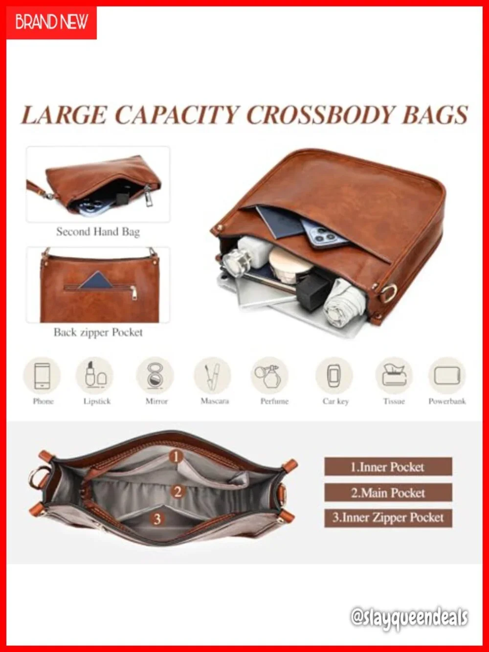 Women's Vegan Leather Hobo Crossbody Bag with Wallet Set 2PC